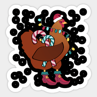 Ugly Christmas Chicken Sticker